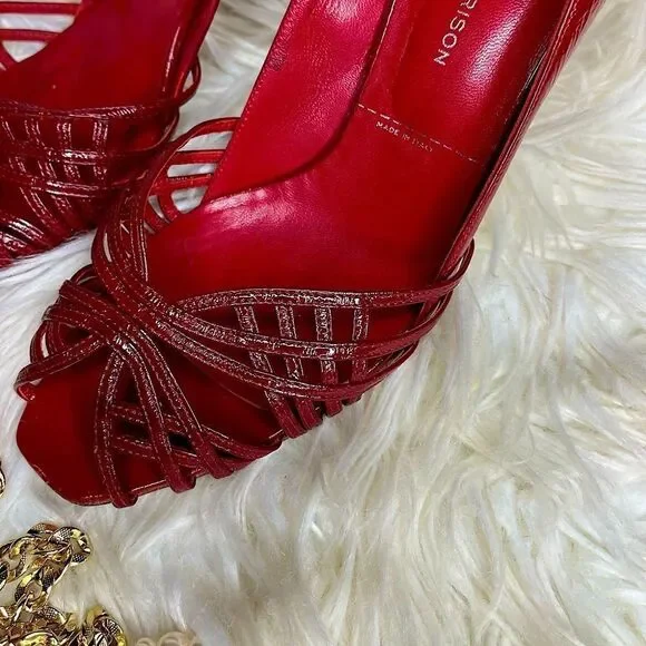 Sigerson Morrison Red Leather Heels​​​ - Picture 3 of 14
